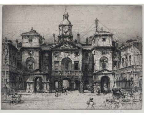 HEDLEY FITTON (1859-1929) 'Horse Guards, London', etching, pencil signed in the margin and titled, 34 x 44cm Exh. Robert Dunt