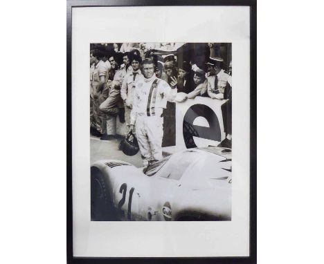 NIGEL SNOWDEN 'Steve McQueen - Le Mans 1971', B&amp;W gelatin silver print on Fujicolour crystal archive paper, copyright sta