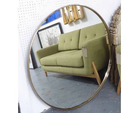 WALL MIRROR, vintage inspired, copper frame, 102cm D.