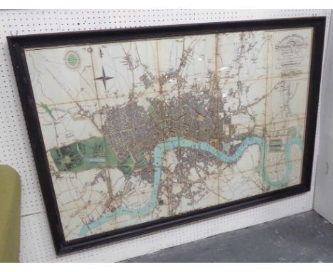 MAP OF LONDON, vintage style reproduction, 133cm x 91cm.