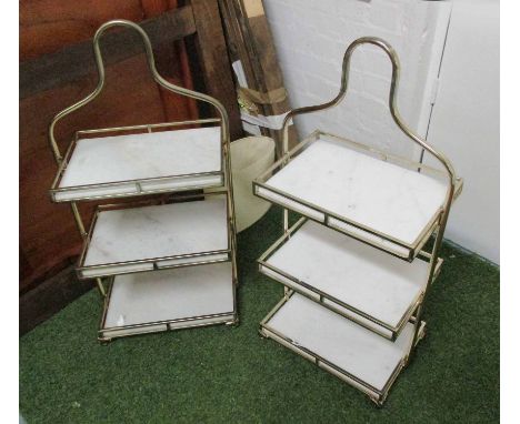 ETAGERES, a pair, vintage 1950s inspired style, 90cm H. (2)