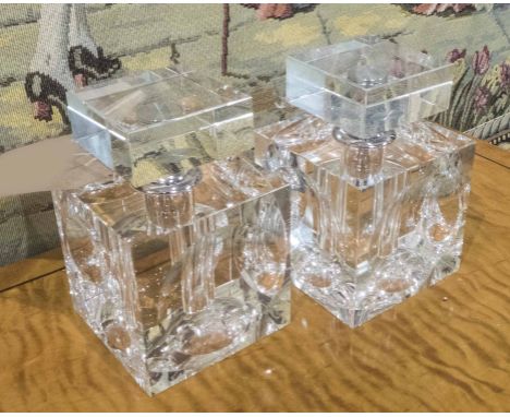 PERFUME BOTTLES, a pair, vintage French inspired design, 15cm H. (2)
