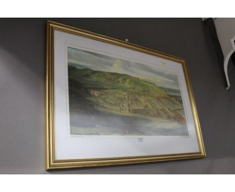 Limited edition print "A birds Eye View of Whitehaven" by Matthias Read, Whitehaven Museum Collection 