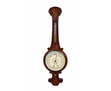 Banjo barometer with silvered dial