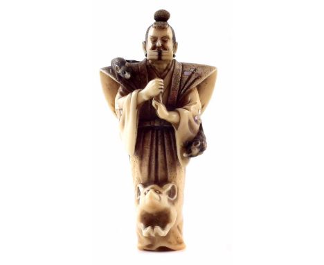 Japanese Edo period Netsuke, Rat Magician, signed, mother-of-pearl inlaid, Ho-Jitus.  Purchased Sotheby & Co., 6th December 1
