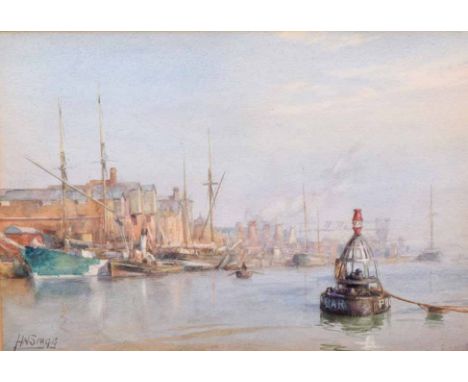 Harold William Stagg (fl.1910-1915),  Poole Harbour, signed, watercolour, 24.5 x 35.5cm, 9.75 x 14in.    
