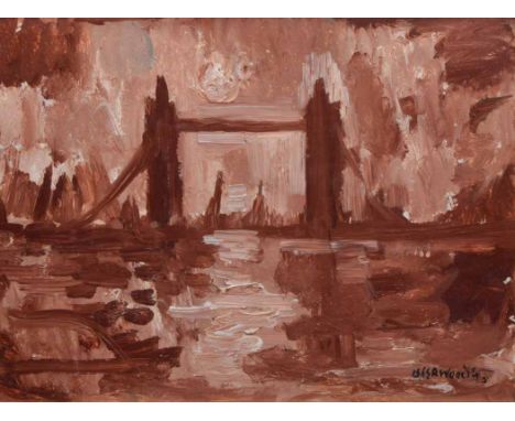 James Lawrence Isherwood F.R.S.A., F.I.A.L. (1917-1989),  "Nocturne, Tower Bridge", signed and dated '73, oil on board, 29.5 