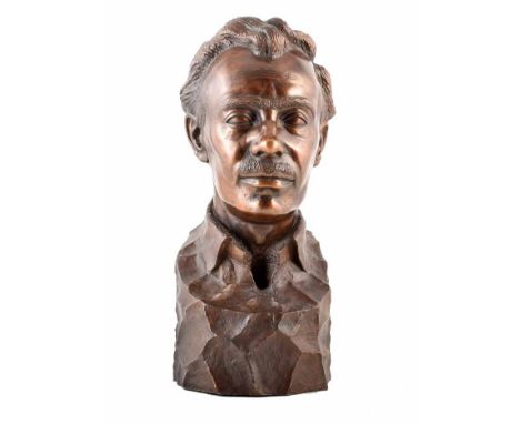 Mark Wilfred Batten (1905-1993),  A bronze portrait bust of John Hull Grundy, signed, titled and dated 1958, height, 48cm, 19