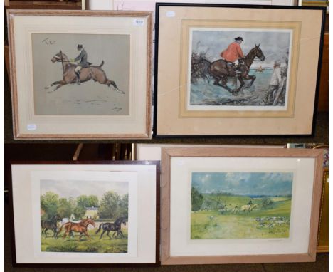 After Charles Johnson Payne (Snaffles) ''The Nut'' print, together with three further hunting prints by various hands. Proven