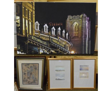 A British School 20th century, landscape studies, together with a companion, a 20th century mixed media and a modern photogra