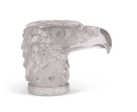 R Lalique (1860-1945) A "Tete D'Aigle" Car Mascot c.1930s in clear and frosted glass with moulded R LALIQUE France mark above