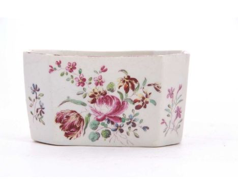 A rare Derby porcelain butter tub decorated with floral sprays by the Cotton Stem Painter, the interior with a botanical styl