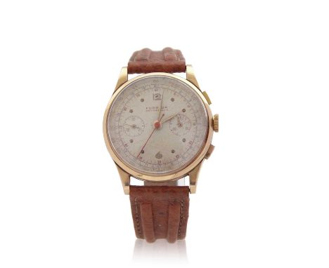 A Formida anti-magnetic yellow metal chronograph gents wristwatch, the watch is stamped 18k and 750 on the outside of the cas