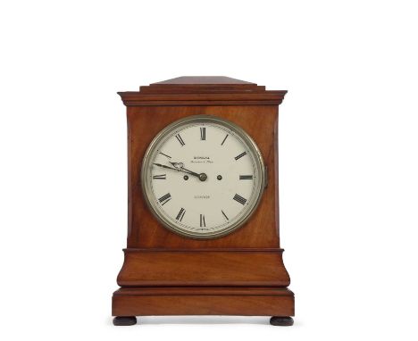 Barnsdale, Brunswick Place, London a Victorian bracket clock set in an architectural mahogany case, signed circular dial with