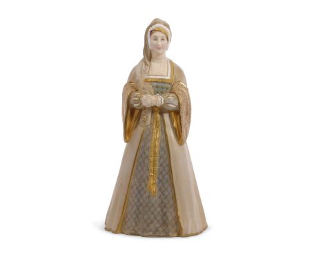 A Royal Worcester model of Anne Boleyn, model number 2652, 22cm high