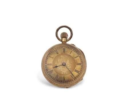 A high grade yellow metal J W Benson pocket watch stamped on the inside of the case back 18k, it has a crown wound movement, 