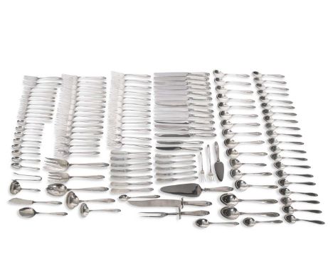 122  pieces of international "Prelude" sterling silver flat ware, comprising of twelve table forks, fifteen salad forks, twel