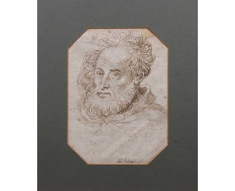 Circle of Girolamo Francesco Maria Mazzola (Parmigianino), (Italian, 1503-1540), ink sketch of a bearded man on paper, bears 