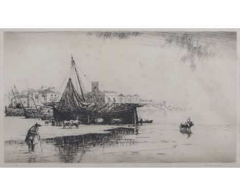 William Douglas Macleod (1892-1963), "Southern Spain", etching, signed, 40x23cm, framed and glazed