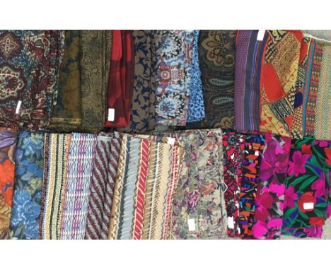 FABRIC.  WOOL AND WOOL EFFECT  TWENTY FIVE LENGTHS 1.3-4.5M, INC  RAKU, SOIREES NOUVELLE, ITS A GOOD LIFE ORIGINAL PRINT, VAR
