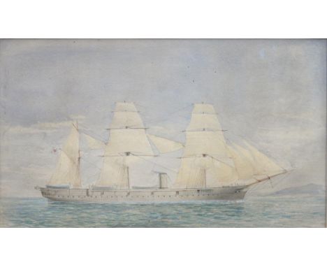 ATTRIBUTED TO WILLIAM FREDERICK MITCHELL, PORTRAIT OF THE "KON-GO" AN ARMOUR BELTED COMPOSITE CORVETTE BUILT... FOR THE IMPER