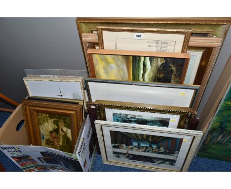 A QUANTITY OF PAINTINGS AND PRINTS ETC, to include a Sidney James Beer watercolour, signed and titled 'Clovelly' bottom right