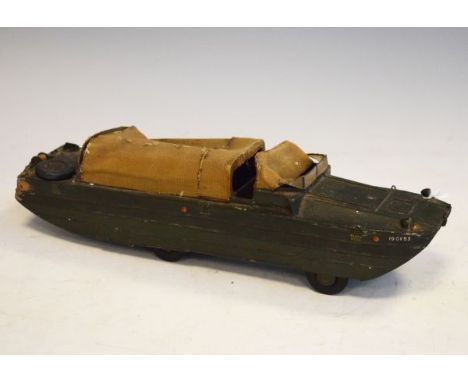 Vintage scratch built tin plate model of a World War II DUKW amphibious vehicle   Condition: 