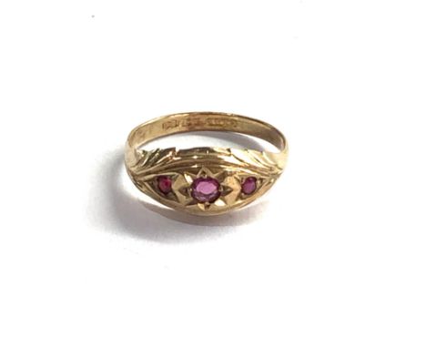 9ct gold vintage ruby ring (1.7g) 