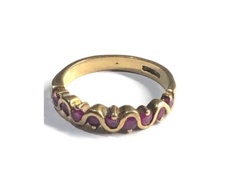 9ct gold ruby half eternity ring 2.7g 