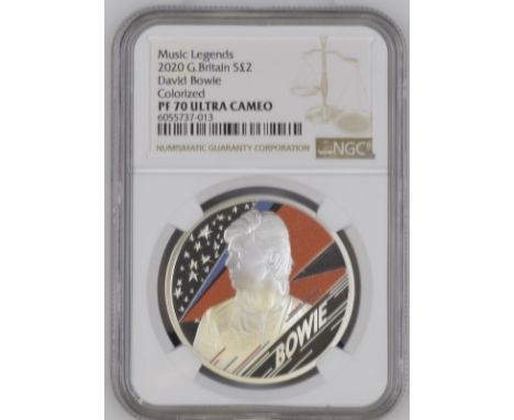 UNITED KINGDOM. Elizabeth II, 1952-. Silver 2 pounds, 2020. Royal Mint. Proof. The third release from the "Music Legends" ser