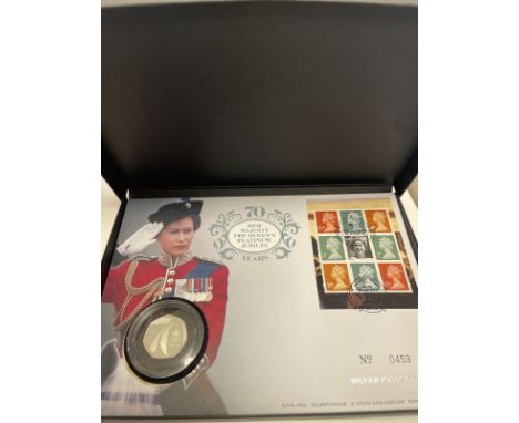 UNITED KINGDOM. Elizabeth II, 1952-2022. Silver 50 pence, 2022. Royal Mint. Proof. Commemorating the 70th anniversary of acce