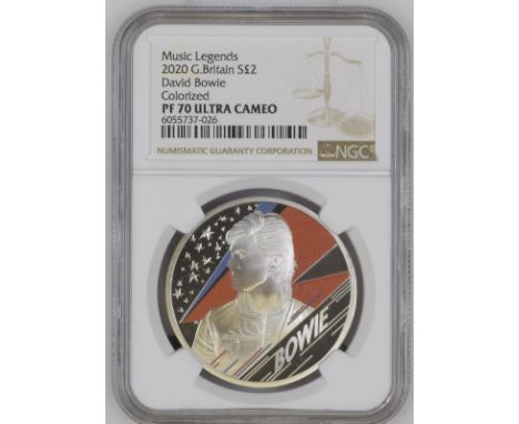 UNITED KINGDOM. Elizabeth II, 1952-. Silver 2 pounds, 2020. Royal Mint. Proof. The third release from the "Music Legends" ser