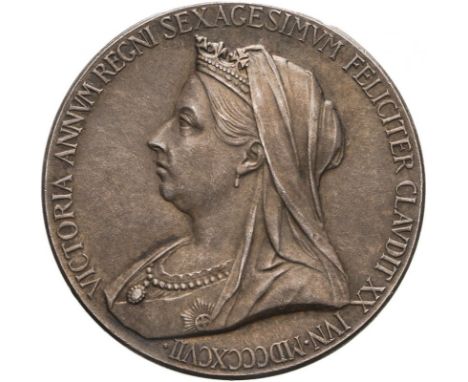 UNITED KINGDOM. Victoria, 1837-1901. Silver medal, 1897. Celebratory medal for the Diamond Jubilee of Queen Victoria. Crowned