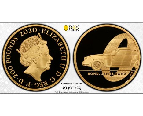 UNITED KINGDOM. Elizabeth II, 1952-2022. Gold 200 pounds, 2020. Royal Mint. Proof. Issued to celebrate the new James Bond mov