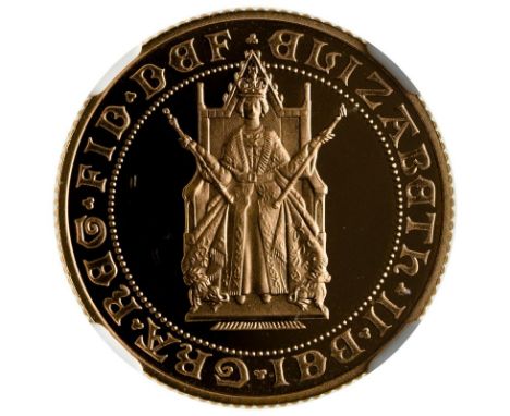 UNITED KINGDOM. Elizabeth II, 1952-. Gold sovereign, 1989. Royal Mint. Proof. Commemorating the 500 years anniversary of the 