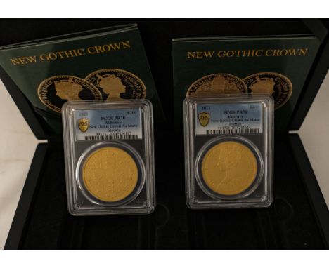 ALDERNEY. Lot of 2 gold coins, in the original box as issued by the Commonwealth Mint and the certificate of authenticity (CO