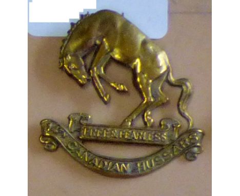 Canada - 14th Canadian Light Horse Cap badge - Brass (14.3mm) wilder 'Free & Fearless'
