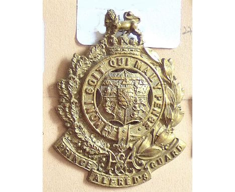 South Africa - 3rd Infantry Prince Alfred's Guard O.R.'s Helmet Plate - Brass