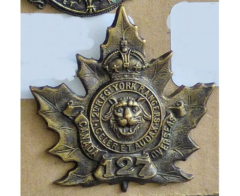 Canada - 127th Infantry Battalion (12th York Rangers)(Officers Light Bronze ) KC