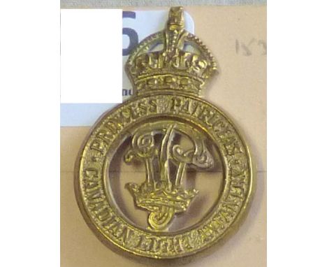 Canada - Princess Patricia's Canadian Light Infantry Cap Badge - Brass KC