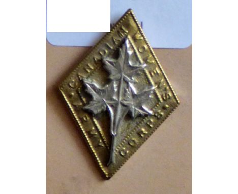 Canada - Canadian Women's Army Corps Cap Badge - Bi-Metal