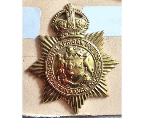 South Africa - South African Police Helmet Badge - Brass KC