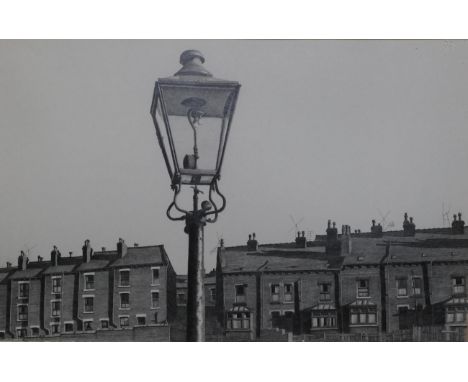 Stuart Walton (b.1933) Street scene with lamp post Signed and dated (19)76, pencil, 30cm by 44.5cm Artist's Resale Rights/Dro