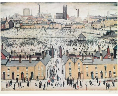 After Laurence Stephen Lowry RA (1887-1976) ''Britain at Play'' Signed in pencil, with the blindstamp for the Fine Art Trade 