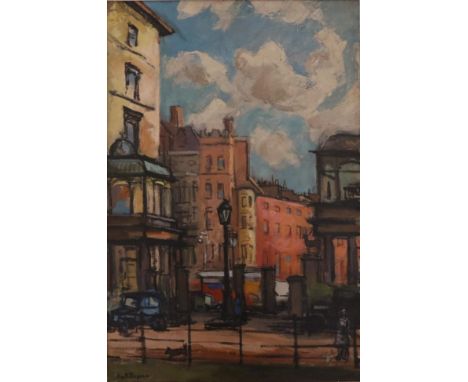 Keith Baynes (1887-1977) ''Gate at Hyde Park'' Signed, oil on canvas, 74cm by 49.5cm Exhibited: Thomas Agnew &amp; Son; The M