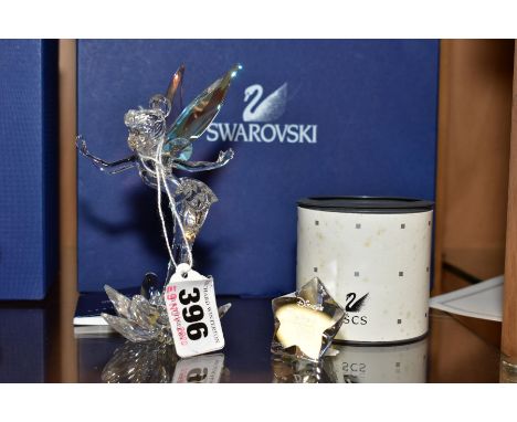 A BOXED SWAROVSKI CRYSTAL TINKERBELL LIMITED EDITION 2008, first of a limited edition Disney series, wings shimmer in crystal