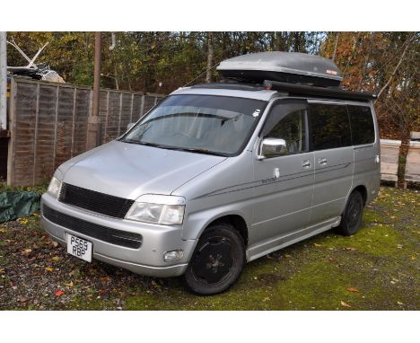 A 1997 HONDA SPACE WAGON AUTO, in Silver converted to day a van with awning and roofbox, one key, Reg No. P569 RBP a 1997cc p