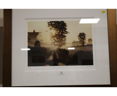 A FRAMED AND GLAZED SIGNED LTD EDITION JOHN WALTER HOUSE MEADOW LANE PRINT 