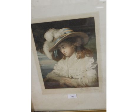 A SIGNED VINTAGE PRINT OF A YOUNG GIRL 