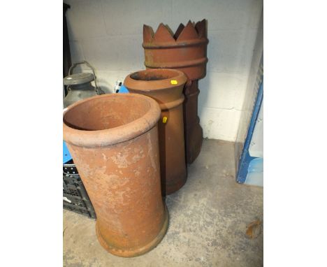 THREE CERAMIC CHIMNEY TOPPERS